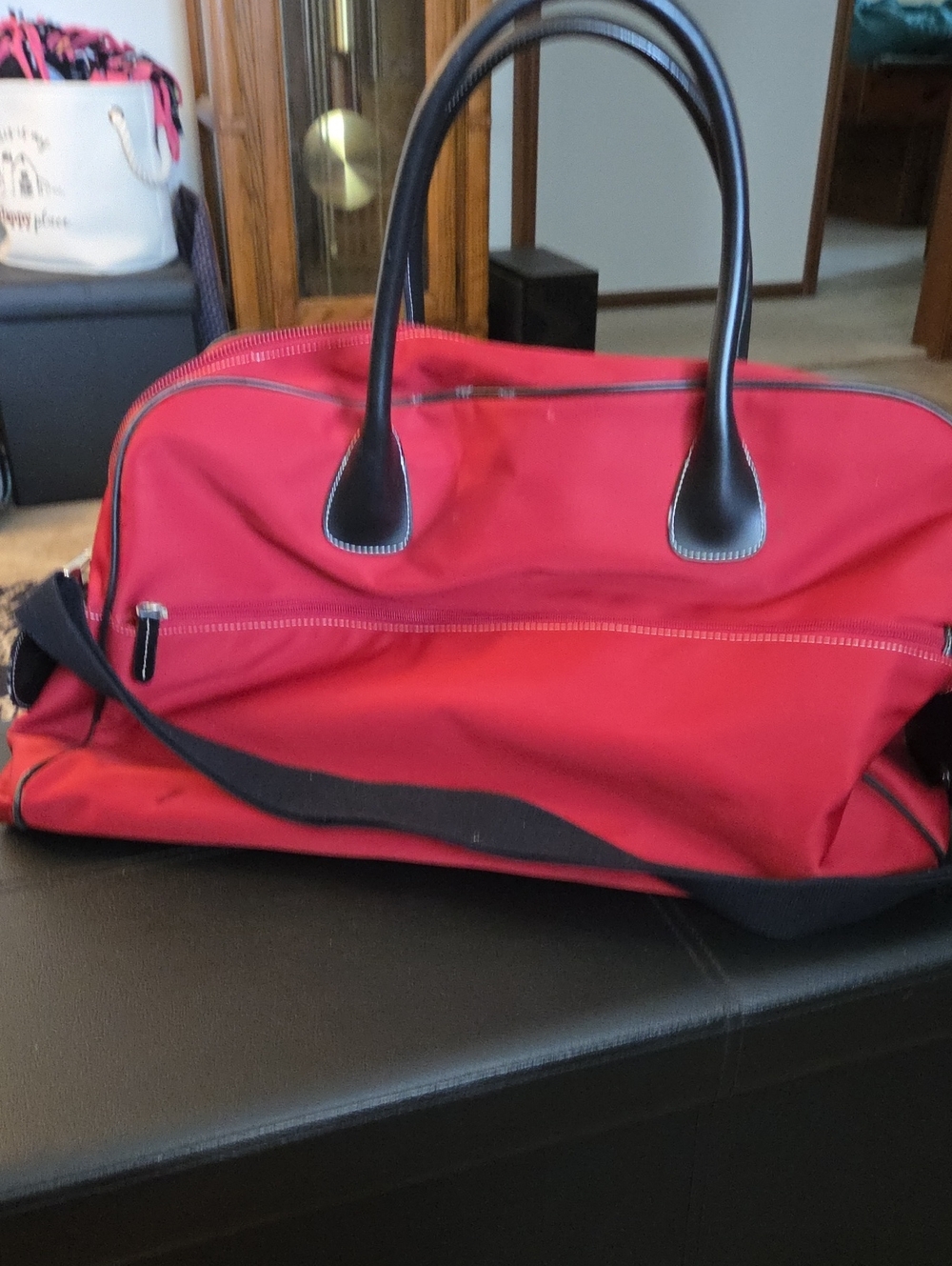 Maxx New York Red Travel Duffel Bag, Garment Bag And Tote with Black Trim - Picture 3 of 5